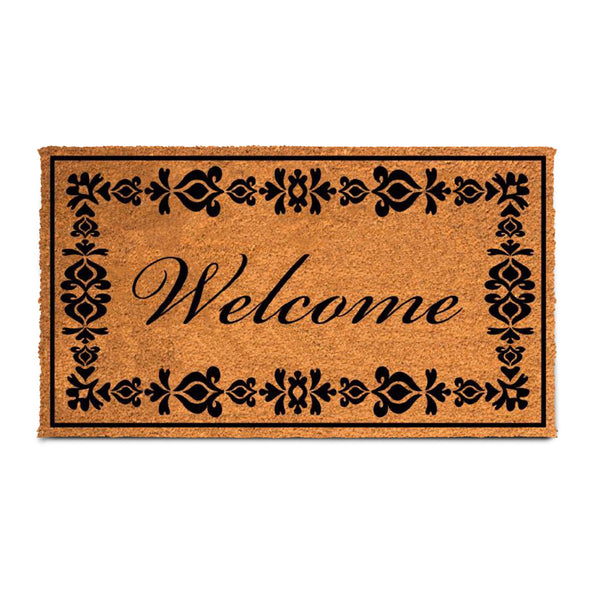 PLUS Haven Coco Coir Door Mat with Heavy Duty Backing, Welcome Doormat, 17.5”x30” Size, Easy to Clean Entry Mat, Beautiful Color and Sizing for Outdoor and Indoor uses, Home Décor